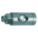 Safety couplings DN 7.4, Pushbutton type, stainless steel 1.4404
