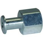 Connection nipples for bellows suction pads, round