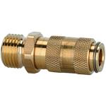 Quick disconnect couplings DN 2.7, brass with a bare metal surface