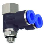 Male branch Y-elbows with male and female threads »Blue Series«