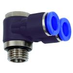 Male branch Y-elbows with outer hex »Blue Series«